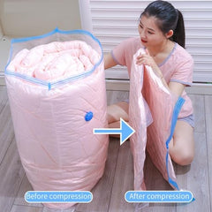 HLOKNTSABR Vacuum Bags|Clothes Storage Bag with Hand Pump|Set of 5|1 Jumbo,2 Large,2 Medium |Reusable Space Saver|Airtight Ziplock Compression for Travel-Clothing-Comforters-Blankets & Bedding