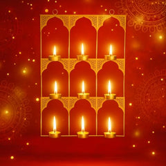 CraftVatika Tealight Candle Holder,Festiv Diwali Decor Items, Wall Mounted Hanging Iron Leaf Design Tealight Candle Holder Stand Frame for Home Christmas Diwali Decoration Items, Wall Decor Items