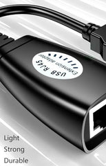 USB Extender Over RJ45 Cat 6/6e/5/5e Adapter, RJ45 Ethernet Splitter to USB Extension UP to 50m/164ft, Compatible with Computers, Mobile Phones, Mice, Keyboards, U Disks, Printers, Cameras