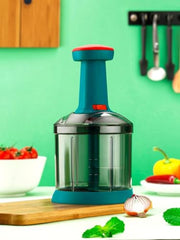 Xmart India Chopper for Kitchen Use, 900ml Push Chopper with 5 Blades, Vegetable Cutter Kitchen Accessories Items for Home Cutting Vegetables, Onion, Ginger, Garlic, Salad, Tomato, Potato (Pista)