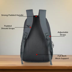Wildcraft Polyester Stylish 25.6 Liters Multi-Colour 4 Compartment Laptop Backpack (Black)