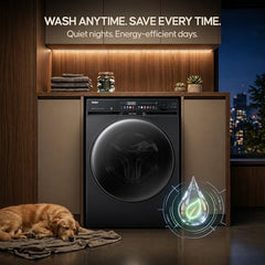 Haier Smart Choice 12 Kg AI Color Panel, One-Touch Smart Wash, Fabric Detection Fully Automatic Front Load Washing Machine with In-Built Heater,WI-FI, Black (HW120-DM14F9BKU1)