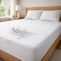 MY ARMOR Waterproof Mattress Protector King Size, 78x72, 6.5x6 feet, Double Bed Protector Sheet Cover, Breathable and Hypoallergenic Ultra Soft Fitted Terry Cotton Feel Fabric, Elastic Skirting, Grey
