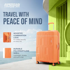 American Tourister 3PC PP Ivy 2.0-8 Wheel, Set (Small + Medium + Large) Hard Suitcase for Travel/Trolley Bag with Combination Lock & Smooth Sliding Double Wheel - Forest Green, 55 Cm, 68 Cm, 79 Cm