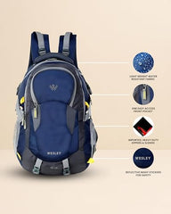 Wesley Spartan Unisex Travel Hiking Laptop Bag fits Upto 17.3 inch with Raincover and Internal Organiser Backpack Rucksack College Backpack