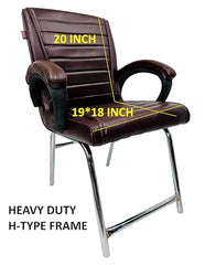 RATISON Special Director Principal Manager Office Visitor with arm Rest with Double Pipe Frame and Cushioned seat Back (2, Black, Double Pipe Frame)