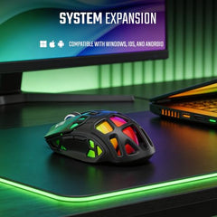 Acer Nitro Phantom X12 Tri-Mode Gaming Mouse | 2.4GHz Wireless | Bluetooth | Wired Mode | 12000 DPI Precision Sensor | RGB Lighting | 1000Hz Polling Rate | Programmable Buttons | Rechargeable | RGB