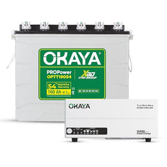 Okaya Inverter with Battery Combo for Home, Office & Shops | ATSW 1700 12V Pure Sine Wave Inverter 1450VA with 36 Months Warranty & OPSJT19048 160Ah Battery with 48 Months Warranty