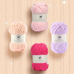 NESTNHAVEN , Plush & Cuddly Sets 2.0 , Chenille Yarn Supersoft Hand Knitting Wool Ball, set of 4 , 400 grams (1 Ball/100 Gram Each) Suitable for Craft, Babywear, Toys , Baby Blankets , 5 Bulky, Shades - NNHS 2.0 (Set 26 baby Pink , lilac , hot pink…
