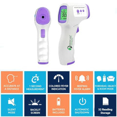 D MEDICARE Rechargeable Blood Pressure Monitor, Glucometer Set & Infrared Thermometer Combo | Home Health Care Kit | BP, Blood Sugar & Temperature Monitoring (RECOMB-110)