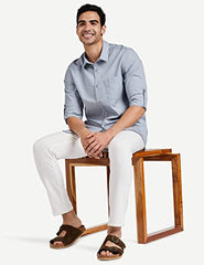 Amazon Brand - Symbol Men's Pack of 2 Cotton Casual Shirt| Regular Fit | Plain | Full Sleeve | Available in Plus Sizes