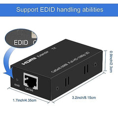 XIKKART 60M HDMI Extender Repeater Transmitter/Sender + Receiver Over Cat5 / Cat6 Upto 60 Meters (60M Extender Over Single CAT5/6 Cable) Supports 3D & Full HD1080p for TV Projector, HDTV, DVR