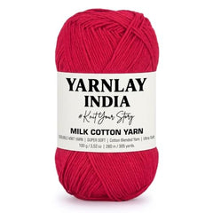 Yarnlay 3 Ply Soft Milk Cotton Yarn for Crochet Knitting, Amigurumi, Punch Needle .DIY Crafts, Summer Wear,Flowers Toys & Cushion Covers 100g (250m) (Shade 34: Grey)