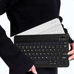 DsynkGear Bluetooth Keyboard and Mouse Combo | 10-Inch Wireless, Ultra-Slim, Rechargeable Keyboard for iPad Pro/Air/Mini, iPhone 15/14/13 Series & Samsung Tablets (Black)