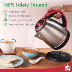 Wonderchef Acura Stainless-steel Electric Kettle | 1.5 L | Auto Shut-off | 360 Degree Swivel Base | Thermostat Control | Power Indicator | 1-year Warranty