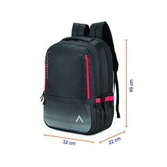 Aristocrat Hype 33L Laptop Backpack (Upto 17"), 2 Compartments, Grey | Spacious, Front & Side Pockets, Padded Straps, Premium Fabric & Zipper, Office/ College Bag, Unisex, 1-Year Global Warranty