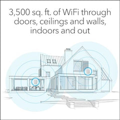 NETGEAR Orbi Whole Home Tri-Band Mesh WiFi 6 System (RBK652S) – Router + 1 Satellite Extender - Security Features - Coverage up to 3,500 sq. ft., 40 Devices - AX3000 (up to 3Gbps)