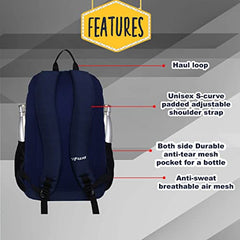 F Gear Colorado Nvy ylw 39L Large Casual backpack with Organizer Bottle compartment Water resistant lightweight, Gifts for Men Women Boys Girls Adults, College/School/Tuition/Travel Bag