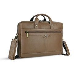 HAMMONDS FLYCATCHER Genuine Leather Office Bag for Men - 15.6 Inch Laptop Bag for Men, Adjustable Strap, Multi Compartments - Ideal for Office, Travel, Daily Use - 1 Year Warranty - Brown