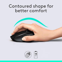 Logitech MK345 Wireless Combo Full-Sized Keyboard with Palm Rest and Comfortable Right-Handed Mouse, 2.4 GHz Wireless USB Receiver, Compatible with PC, Laptop - Black