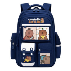 TS WITH TECHSUN College Laptop Backpack for Women & Teens with Zipper Pouch | School Bag for Girls 13-14 Years | 18 Inch Book Backpack | Travel School Bag, Tuition, Coaching (CAPYBARA - BROWN)