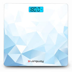 Longway Weight Machine for Home | Digital Bathroom Scale for Human Body Weight Measurement | Extra Thick Tempered Glass with LCD Display | 3 Years Warranty (Blue | Max Weight 180Kgs | Sapphire)