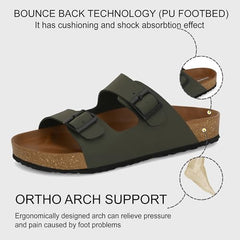 Centrino Sandals for Men | Berkin-Style Slip-On Casual Sandal with Open Toe Design |Lightweight On-Grip Sole for Outdoor Wear|Men Open Toe Buckle Strap Sandals| Summer Slip-On Slipper|Perfect For Monsoon Rainy Season NAVY 13 UK(7313)