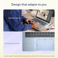 ASUS Vivobook S14 Flip (2026),Snapdragon X X1 26 100,AMD Radeon iGPU,8GB RAM,512GB SSD,FHD+,Touchscreen,14"(35.5 cm),Win 11,M365 Basic(1Y),Office 24,Light Blue,1.39 Kg,TP5408QA-U2093WS,Flip Laptop