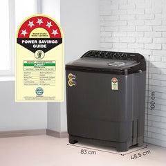 SHARP 9.0 kg, 5 star, Semi-Automatic Top Loading Washing Machine with HydroBlast Wash, Quadroniq Pulsator, 1300 RPM (ES-SD90NB-PR, Ruby Red, Pure Wave)