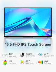 CAPERAVE 15.6'' Portable Monitor Touchscreen, FHD IPS Touch Screen with Tempered Glass, Travel Monitor with Kickstand & Speaker, HDMI USB C External Monitors for Laptop Phone Computer Xbox Switch
