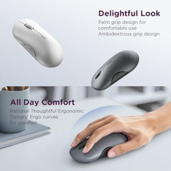 Lenovo 700 Multi-Device Wireless Silent Mouse, Bluetooth 5.3 or USB-A 2.4Ghz, Upto 5million Button clicks, 4000 DPI, Soft Touch Grip, Programmable Buttons, Dynamic Scroll Wheel, Seashell