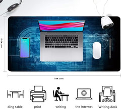 SPIN CART Large Gaming Mouse pad, Long XXL Extended Desk Table Mat Mousepad for Laptop PC Computer (Abstract Blue)