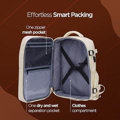Acer Estilo Premium 15.6 Inch Blue Color Backpack I Water Resistent Polyester I Expandable, 2 Zipper Front Pocket, 2 More Compartment for Laptop and Other Accessories I USB Charging I Strolley Strap