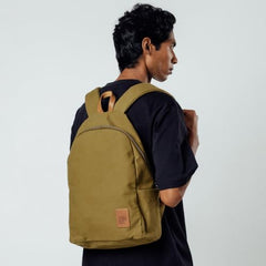 DailyObjects Pedal Everyday Casual Laptop Backpack (16L) Fits Upto 14 Inch Laptop, Unisex Travel Backpack Durable Canvas Material, Zippered Compartments With Pockets (Beige)