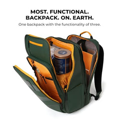 MOKOBARA Em Telescope Backpack | 30L Expandable to 38L | Fits 16 inch Laptop | Water-Resistant Vegan Leather & Nylon | Travel, Work & School | Ergonomic Design, Padded Straps
