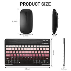 Bluetooth Keyboard and Mouse Combo Rechargeable Portable Wireless Keyboard Mouse Set for Apple iPad iPhone iOS 13 and Above Samsung Tablet Phone Smartphone Android Windows (Gradient White Purple)