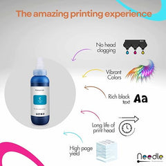 Needle GI 790 Ink Refill for Canon Pixma G1000 G1010 G2000 G2010 G3000 G3010 G4000 G4010 G4085 - Magenta 500gms with Empty Bottle & Funnel - Compatible Ink for Canon GI 790