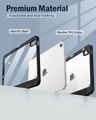 ProElite Case Cover for Apple iPad (A16) 11th/10th Generation (2025/2022), Transparent case Cover with Pencil Holder for iPad 11th/10th Gen 2025/2022, Grey