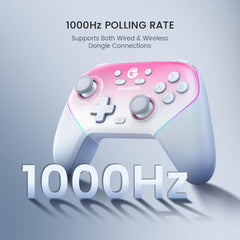 GameSir Super Nova Wireless Gaming Controller for PC/Switch/iOS/Android, 1000Hz Polling Rate, Hall Effect Stick & Trigger, 1000mAh with Charging Dock(Pink)