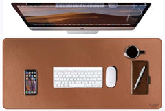 V-CUBE DESIGNS Premium Vegan Leather Desk Mat 90X45cm 2.4mm Thick&Padded|Laptop Mat/Extended Mouse Pad/Stitched, Reversible, Sturdy Deskspread with High Tear/Peel Strength|Anti-Slip,Splash-Proof|Blue