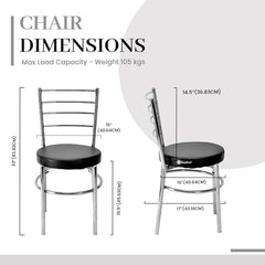 RATISON Office Visitor Study Chair Home Restaurant Steel Multipurpose with a Leather Cushion Steel Chrome Chair with Ring (Green, 6)