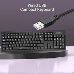 Ant - Wired Keyboard for PC, Laptop, Desktop, Computer, Notebook. USB Keyboard Compatible with Dell, Acer, HP, Samsung and More, with UK Layout – Black – 01