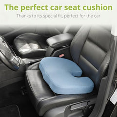 Grin Health Orthopedic Coccyx Seat Cushion | Memory Foam Ergonomic Seat for Tailbone Coccyx Support, Hip, Tailbone, Sciatica & Backpain Relief for Office Chair, Car Seat, Upto 100kg (Black)