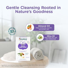 Himalaya Gentle Baby Soap for Newborns | No Post Bath Dryness | B3G1 FREE - 125g | Gentle Cleansing With Phyto-Oil Complex of 100% Natural Oils of Almond & Olive| No. 1 Doctor Recommended Brand