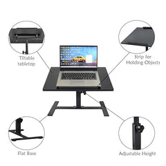 ISOMARS Multipurpose Laptop Table Desk & Height Adjustable Bed Table for Work from Home & Online Classes (White)