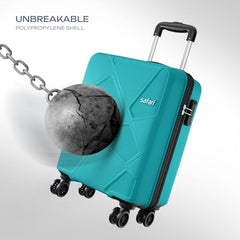 Safari Polypropylene Spinner Pentagon Pro 8 Wheels Set Of 3 (Cabin + Medium + Large) Trolley Bags, Hard Case, 360º Wheeling Luggage, Suitcase For Travel, Navy, 55, 65, 75 cm