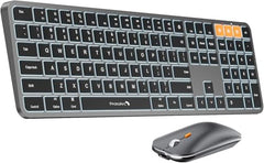 ProtoArc Backlit Bluetooth Keyboard Mouse for Mac, KM100-A Ultra Slim Wireless Keyboard Mouse for Mac, Rechargeable, Multi-Device for MacBook Pro, MacBook Air, iMac, iPhone, iPad, Space Gray