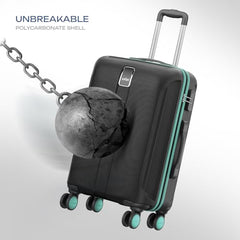 Safari Cabin Thorium Neo 8 Wheels Set of 2 (+ Medium) Trolley Bags, Hard Case Polycarbonate, 360º Spinner Wheeling Luggage for Men & Women, Travel Bag Suitcase, Dusk Green