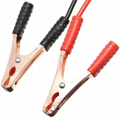 SYGA Black & Red 2M 500A Copper Wire Auto Battery Line Emergency Cable Line Cable for Petrol car only Clip Car Electronics Jump Starter
