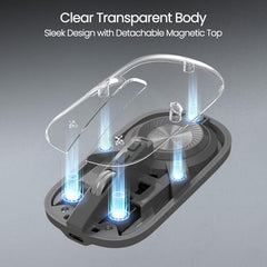 Portronics Toad 8 Transparent Wireless Bluetooth Mouse with Dual Wireless (BT + 2.4 GHz), Rechargeable Battery, Noise-Free Clicking, Show/Hide Desktop, Multi-Device Pair, Adjust Sensitivity (Grey)